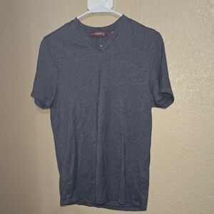 Exist Men's V-Neck Short Sleeve Tee in Charcoal Gray